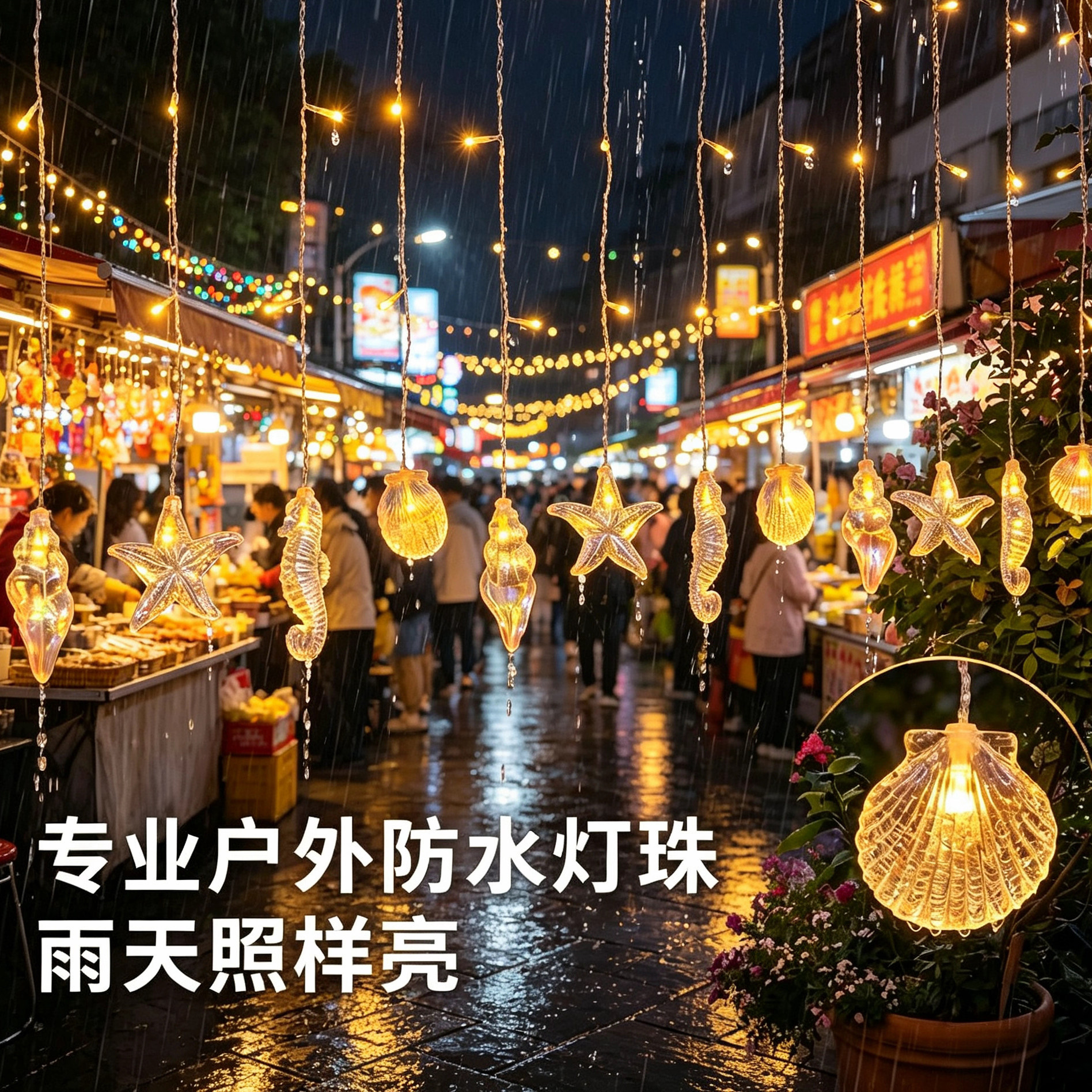 户外摆摊太阳能防水LED灯带