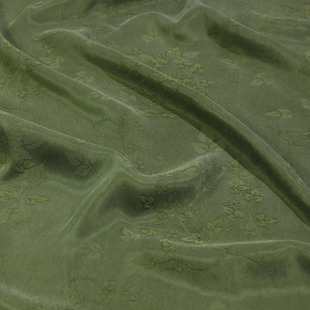 瓦娜原创高端重磅铜氨丝布料暗提花效果连衣裙袍子裤子面料军绿色