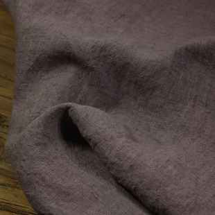 瓦娜家原创设计高品端色织亚麻布料超柔垂亲肤衬裤 面料紫 裙袍服装