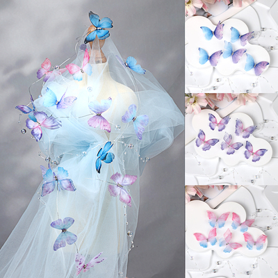 幻梦渐变立体蝴蝶薄纱布艺辅料