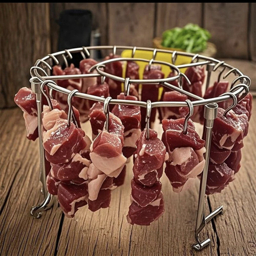 【清仓特价】304不锈钢专用新款空气炸锅吊挂烤串圆形家庭烧烤架