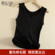 黑色上衣冬季 内搭打底衫 中厚无袖 蕾丝边棉毛圈保暖背心女美体修身