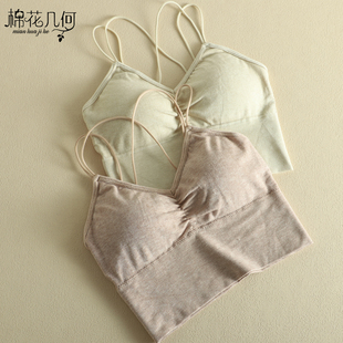 吊带背心女带胸垫上托聚拢文胸外穿内搭夏季性感交叉细带美背内衣
