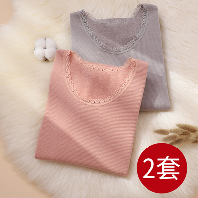 保暖内衣女d士秋冬毛圈美体紧身发热毛巾薄绒加厚防寒秋衣秋裤套