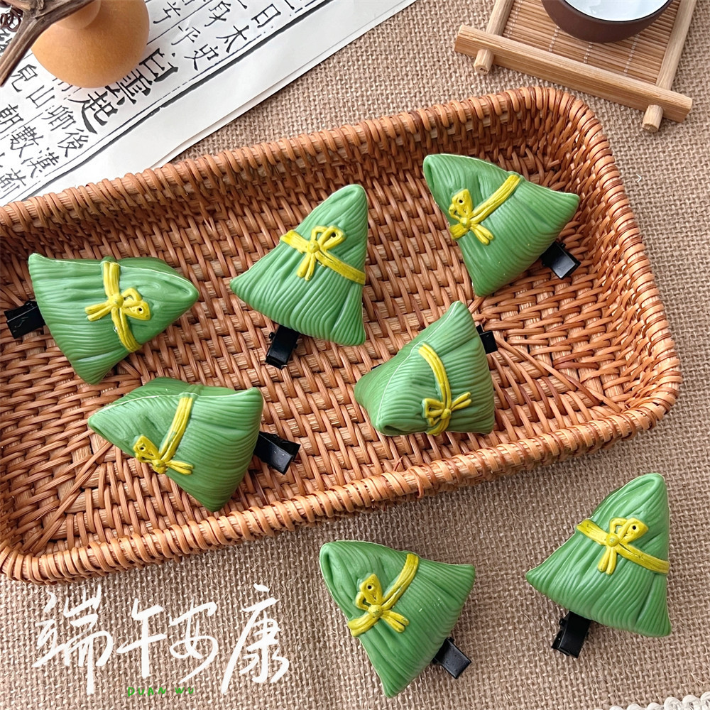 可爱搞怪仿真粽子端午节发夹刘海卡子侧边儿童个性稀奇古怪发饰品