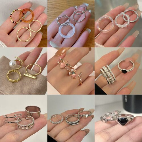 指环戒指2023套装戒指时尚冷淡风