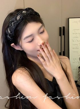 网红气质黑色发箍女高颅顶宽边头箍气质发卡显发量头饰外出头饰