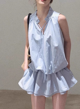 Oakmoo Basic * 莱赛尔棉系带松弛廓形设计感花苞水母裙连衣裙