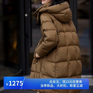 火山岩/密可柔 鹅绒服95白鹅绒中长款羽绒服外套女装2025冬季新款