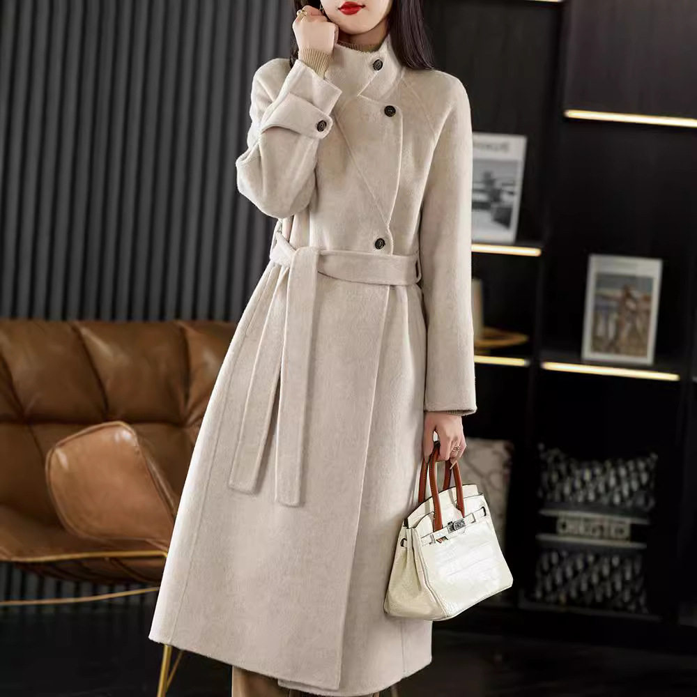 商场同款双面羊毛大衣高级感中长款立领羊绒大衣休闲毛呢外套,女装/女士精品,毛呢外套,淘宝优惠券,粉丝福利购,淘宝优惠卷