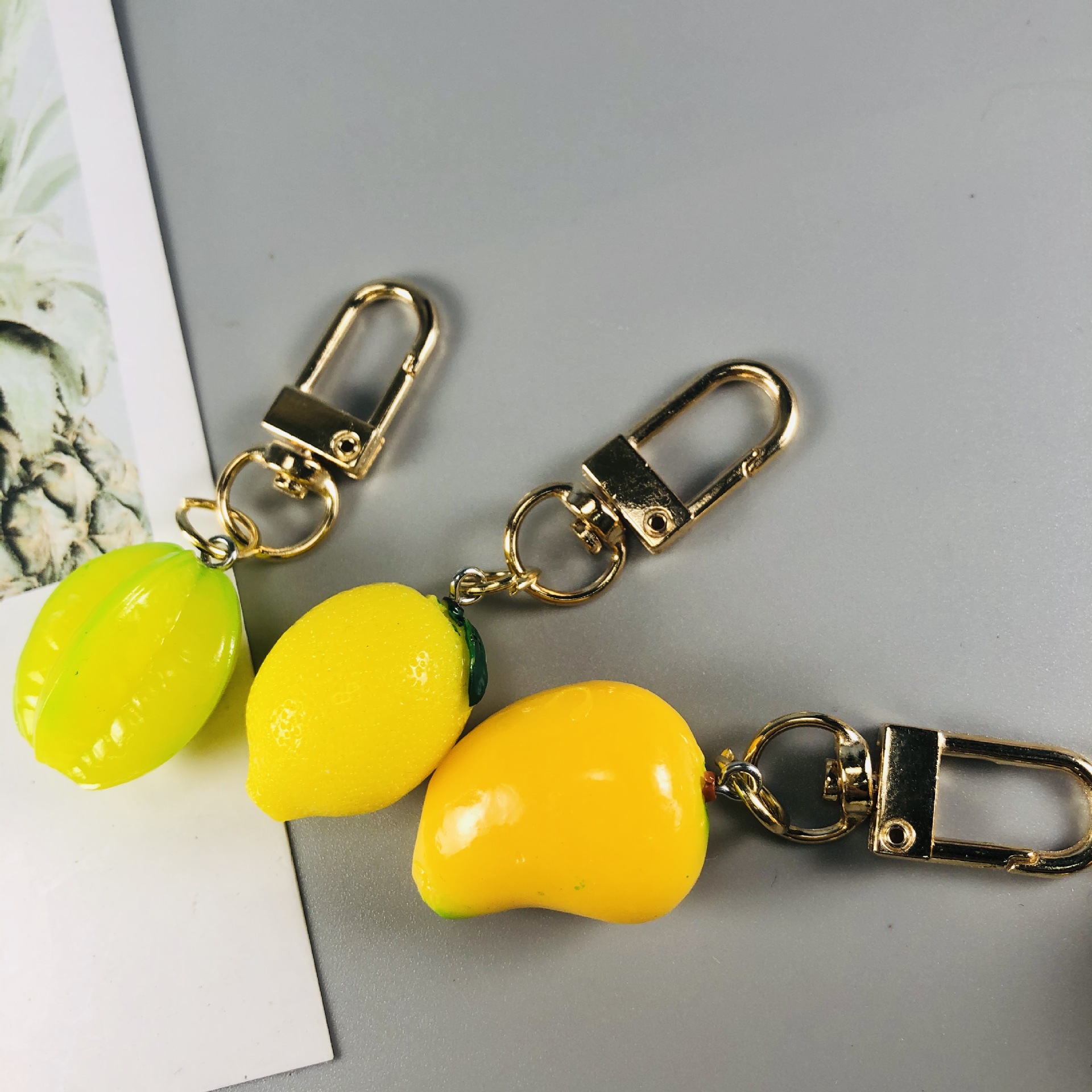 韩版创意花生红枣山竹钥匙扣挂件