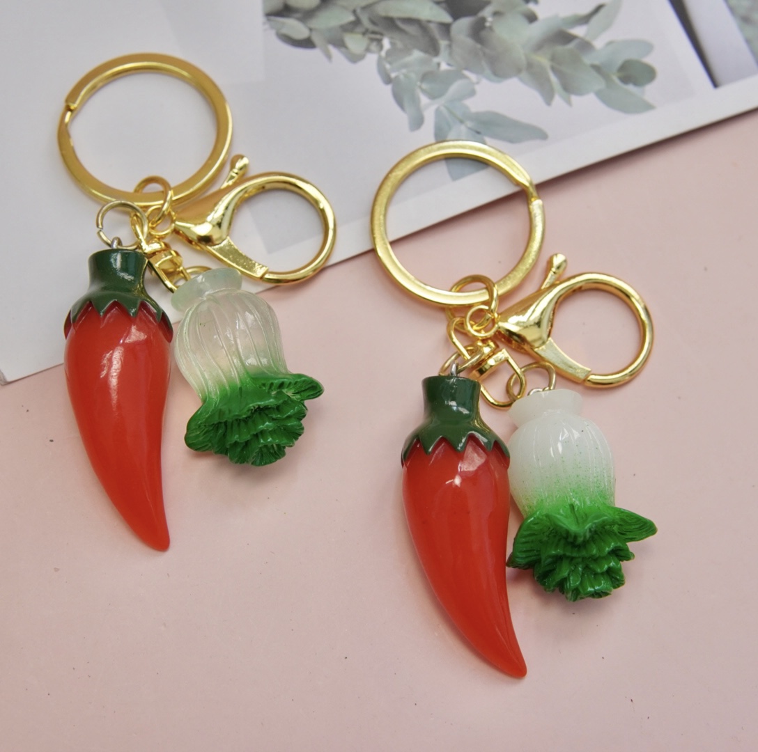 钥匙圈钥匙扣红色饰品