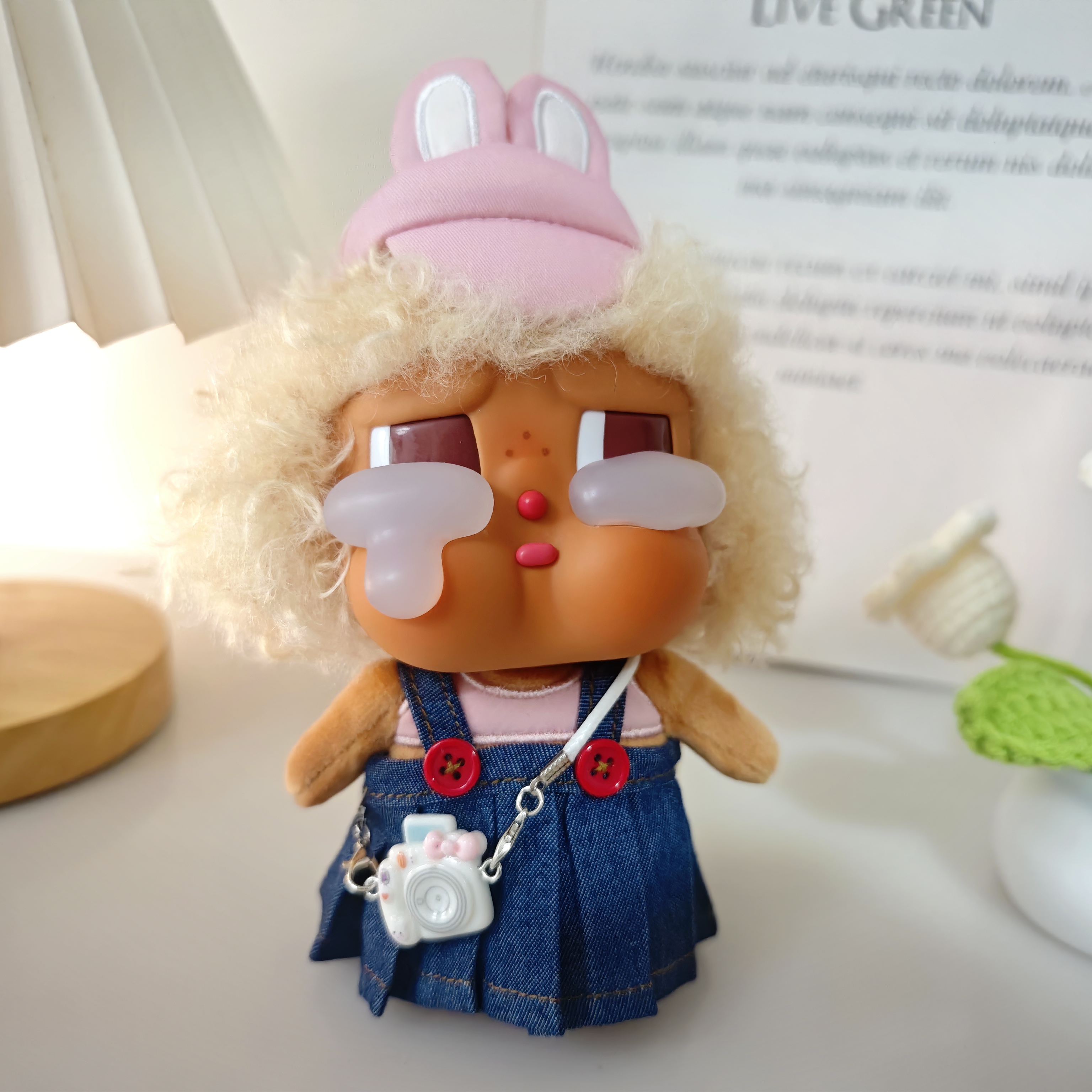 哭娃全速启航娃衣度假CRYBABY搪胶毛绒公仔挂件娃衣牛仔裙背带裙