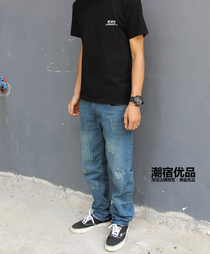 Jeans pour adolescent droite en vrac en coton pour Quatre saisons - Ref 1461311 Image 3