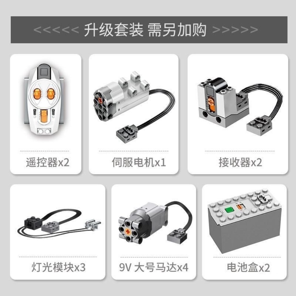 森宝积木R8跑车电动升级套装电机马达遥控动力组改装配件不含车