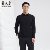 新款 长袖 商务休闲Polo衫 换货雅戈尔秋季 含羊毛长袖