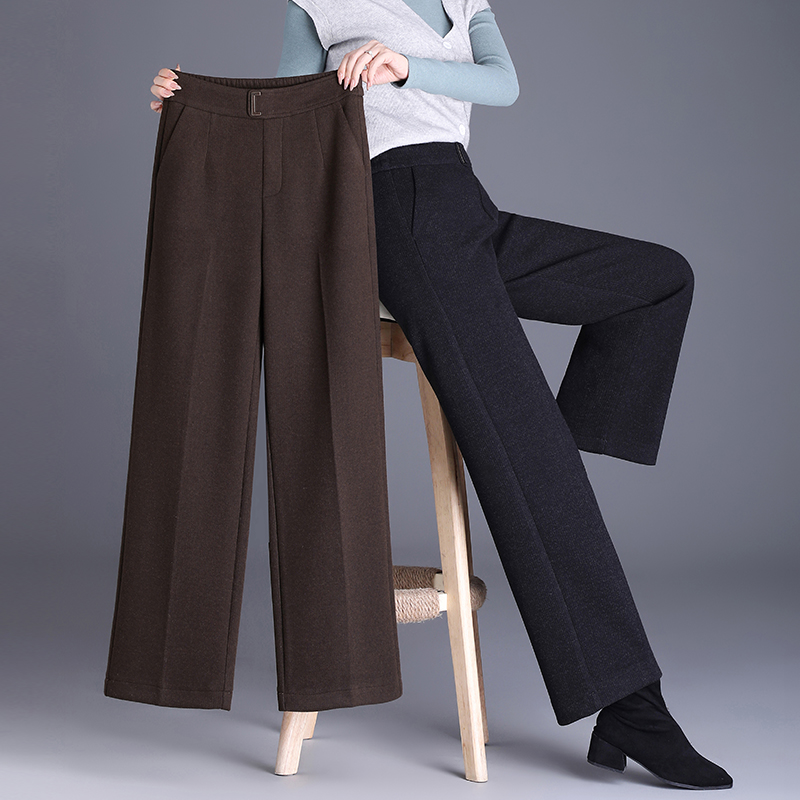 中年妈妈垂感羊绒呢阔腿裤
