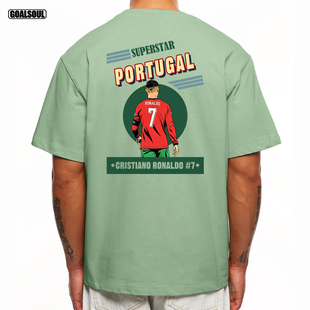 复古休闲纯棉短袖 葡萄牙C罗 球潮牌美式 7号CR7世界杯 T恤RONALDO