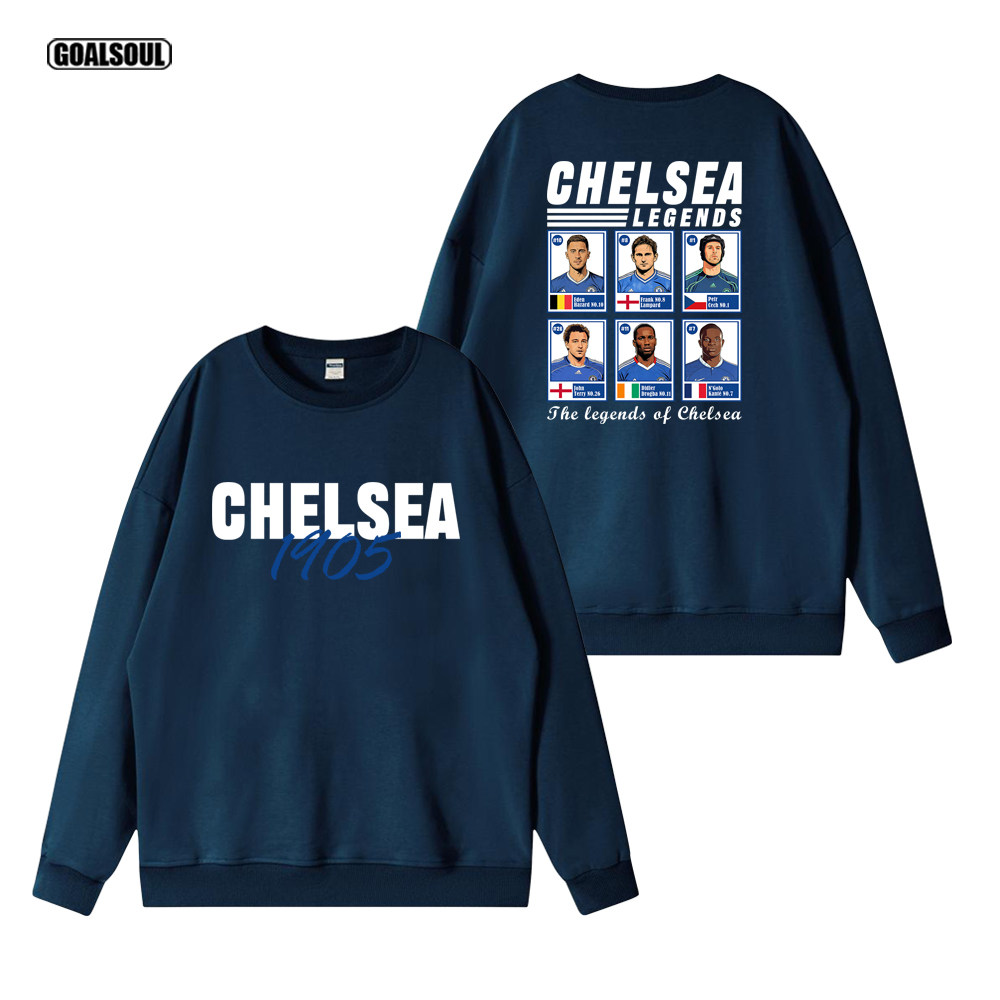 切尔西 卫衣CHELSEA车路士 足球插画纯棉长袖外套运动休闲套头衫