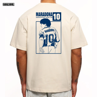 阿根廷 马拉多纳 T恤MARADONA足球美式复古潮牌宽松重磅纯棉短袖