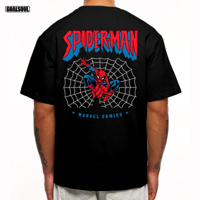 蜘蛛侠 T恤SPIDERMAN美漫插画美式复古潮牌休闲重磅纯棉短袖T