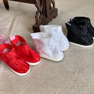 靴子战靴可站立20cm娃穿布鞋 棉花娃娃古风鞋 子配饰古装