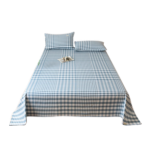 全棉老粗布床单单件纯棉学生宿舍单人床铺盖2024新款床笠枕三件套