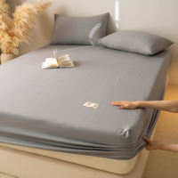 A mother and baby grade washed cotton bed cover, single solid color bedspread, three-piece set, Simmons mattress protection cover, anti-slip bed sheet thumbnail 4