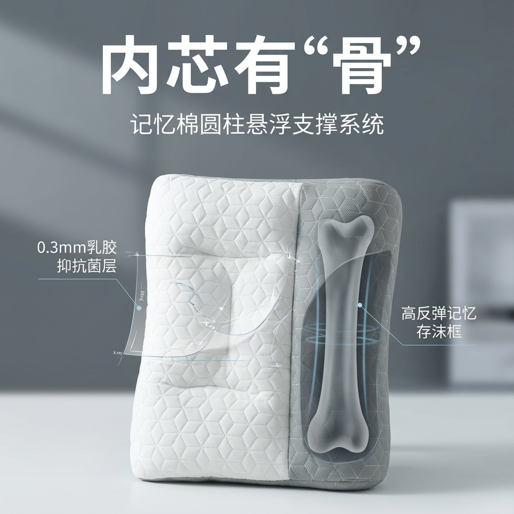 反弓乳胶牵引枕头护颈椎助睡眠成人专用枕芯一对装家用护颈枕单人
