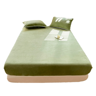 2025新款牛奶绒床笠单件秋冬季加厚床垫保护罩套珊瑚绒加绒床单套