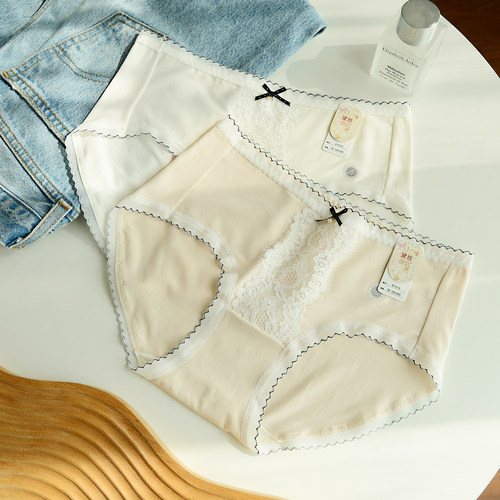 黛丝少女蕾丝中低腰抑菌三角裤