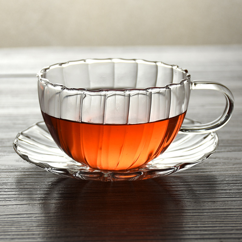Retro European style Exit High temperature resistance Glass dish English black tea Afternoon teacup Coffee cup and saucerin the Tableware , Coffee , Mug  category - from Buy2taobao.com to provide professional Taobao agent buy service
