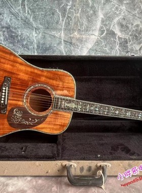 高端手工DIY定制款 飞鸟面单全单民谣吉他 41寸 六弦 电箱木吉他