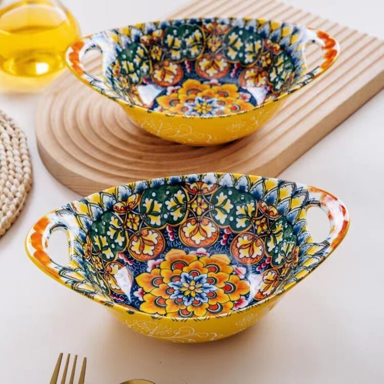 【黄金时代】8.5英寸元宝碗人财两旺2个装釉下彩陶瓷餐具甜品水果,餐饮具,碗,淘宝优惠券,粉丝福利购,淘宝优惠卷