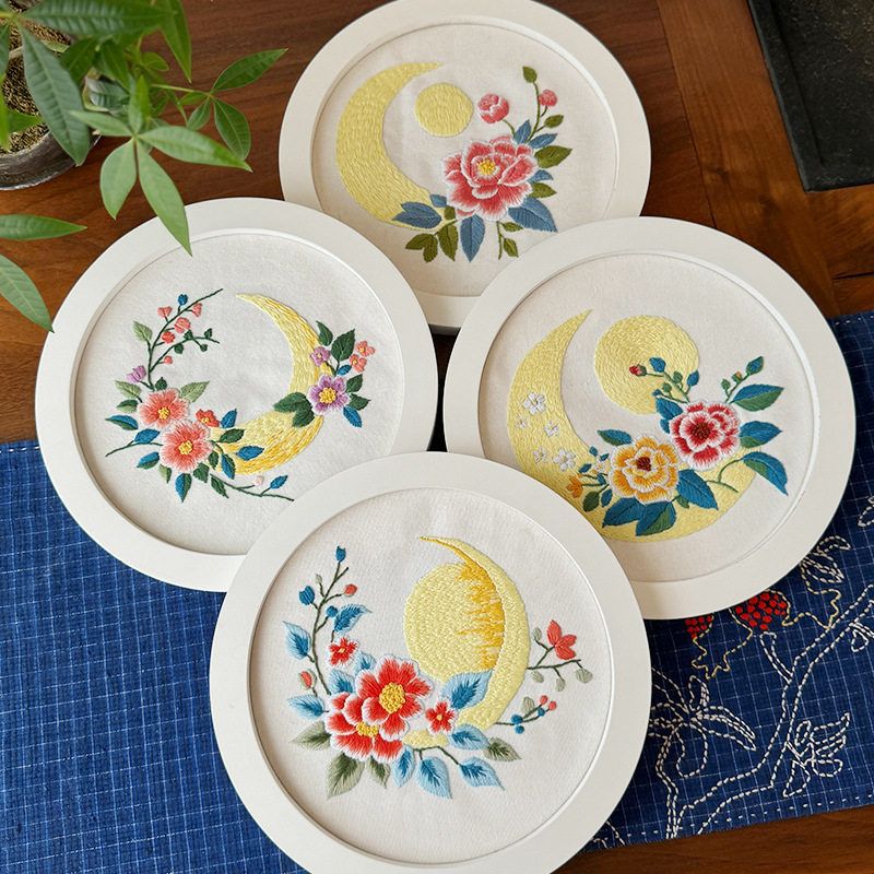 刺绣手工diy材料包立体绣花挂画 鲁绣风景创意客厅装饰画初学小画图片