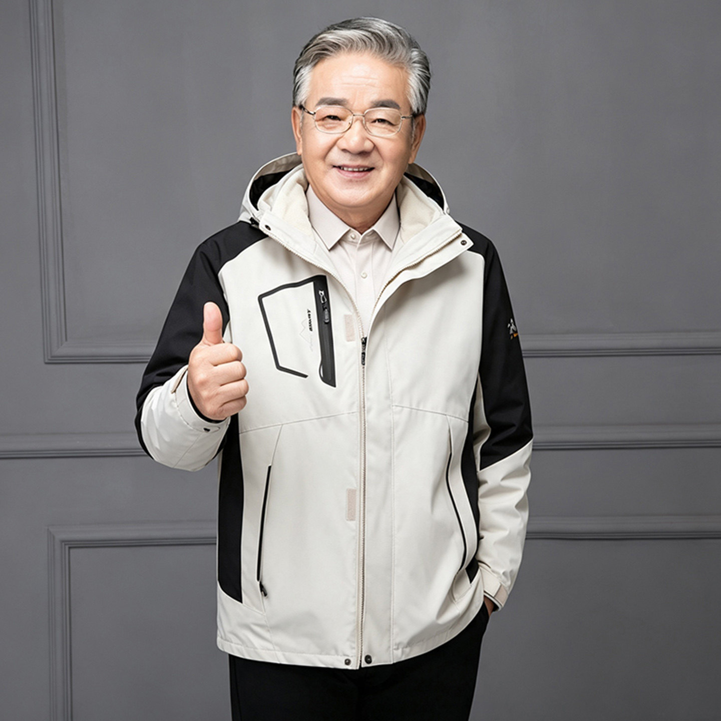 秋冬三合一加绒加厚男士夹克