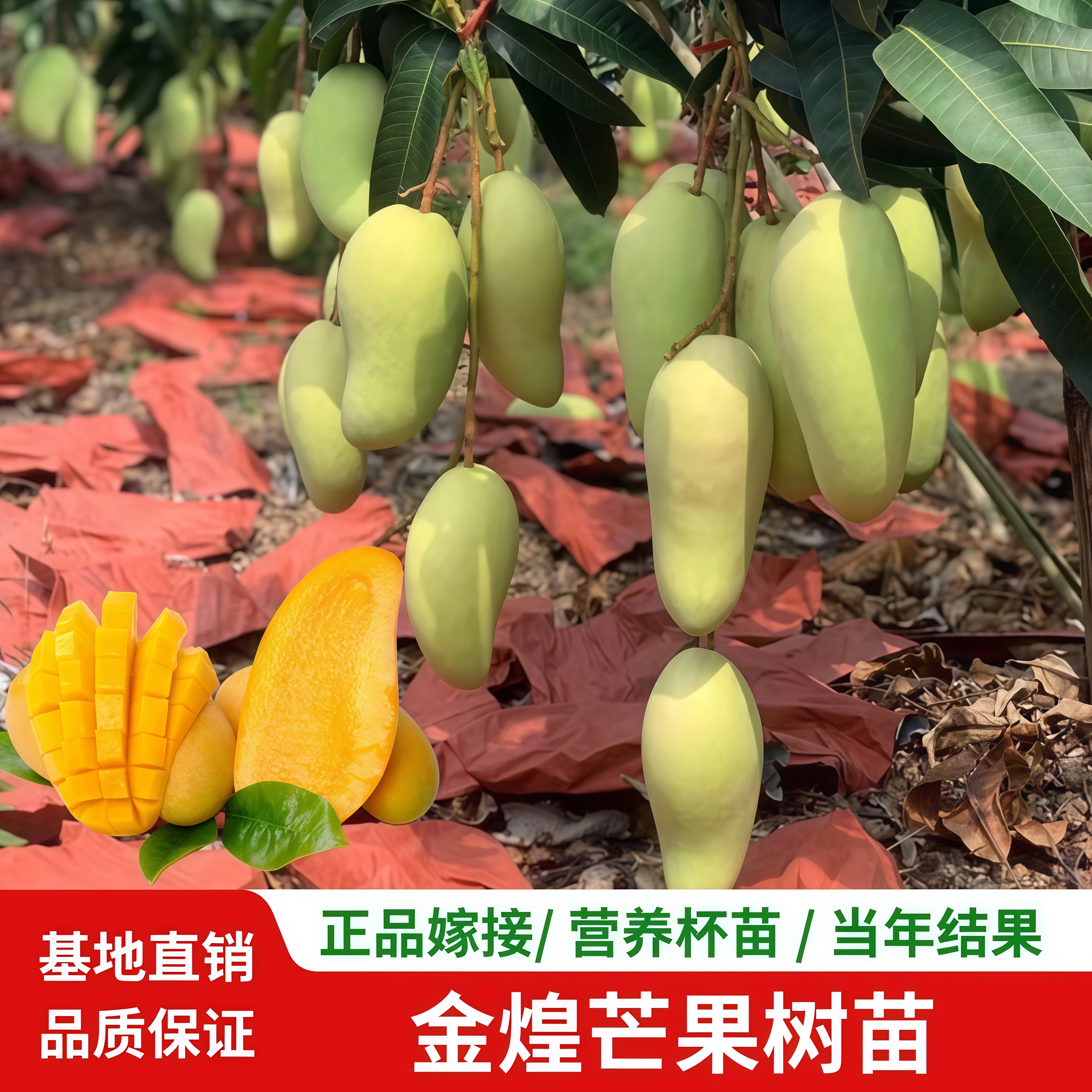 广西芒果树苗金煌芒果苗一个3斤特大芒果树苗庭院阳台盆栽常绿