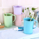 简约带手柄漱口杯刷牙杯韩国便携塑料牙刷杯子牙缸创意情侣洗漱杯