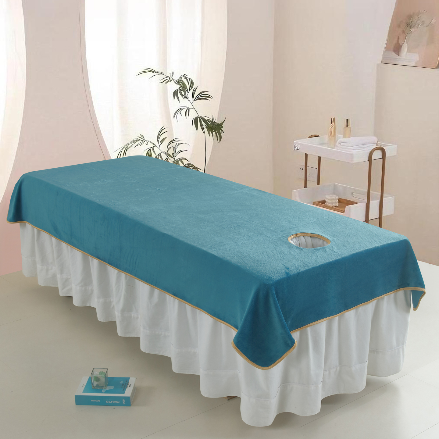 2025新款美容床单美容院铺床巾按摩养生馆大毛巾冬牛奶绒隔脏床巾