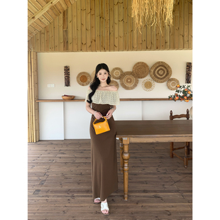 甜辣多多 天丝波点连衣裙女2026夏气质掐腰显瘦拼接连衣长裙J2814