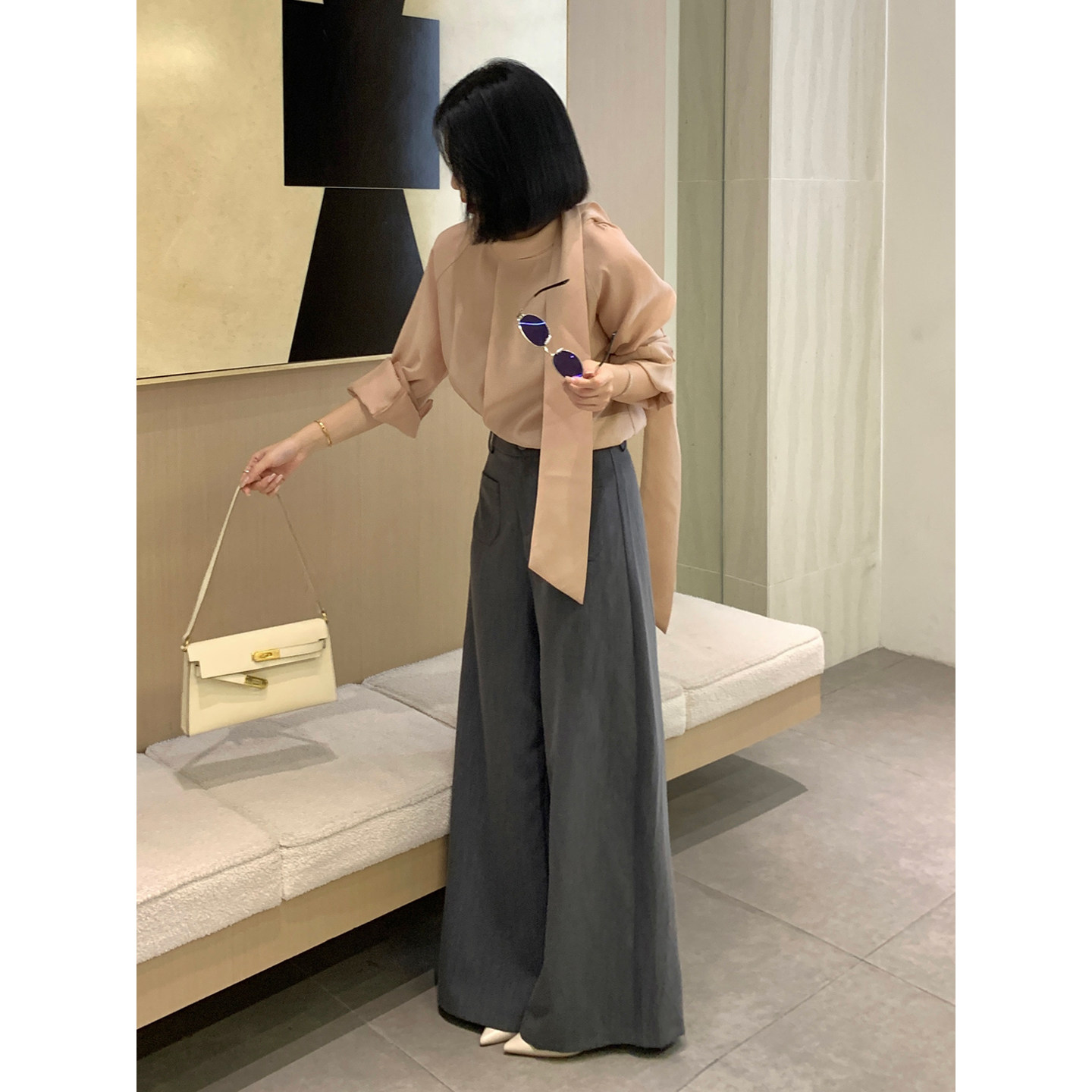 甜辣多多【沪上老钱】2026年春季新款老钱通勤百搭阔腿休闲裤女