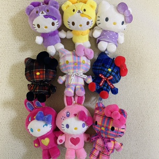 hello kitty50周年彩色格子款 限定天使翅膀 变装小熊兔子挂件