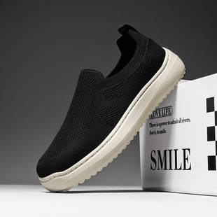 西域骆驼夏季网鞋男款飞织网面轻便透气运动休闲软底一脚蹬男士鞋