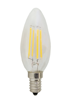 C35尖泡大拉尾 E14 E27螺口B22卡口220V电压4W功率4条灯丝照明LED