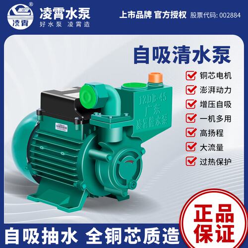 广东凌霄1ZDB45 -B自吸清水泵550W抽水机 抽水泵IZDB45 0.55KW