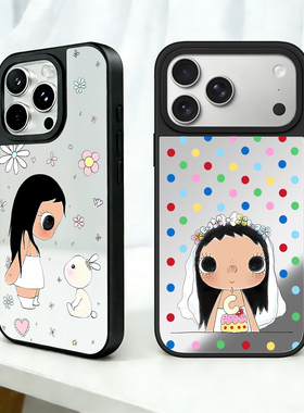 明星同款小玉yuy角闪石族族长苹果17promax适用iPhone16promax可爱卡通15pro透明14镜面13/12/11防摔手机壳