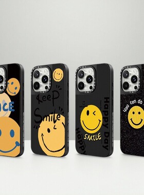 苹果手机壳卡通笑脸适用iPhone17Promax创意16pro小众高级感15plus个性14por简约13黑色12镜面11磁吸/保护套