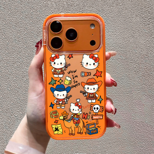 联名Hello Kitty凯蒂猫适用苹果17ProMax手机壳新款16pro拍照按键全包15por可爱14plus女生13防摔亚克力套