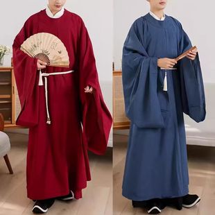 唐宋制汉服单件单面男女同款圆领袍纯色素色复原款书生诗人COS服