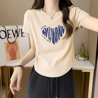 甜美别致小个子法式短款短袖t恤夏季新款简约绝美上衣设计感小众